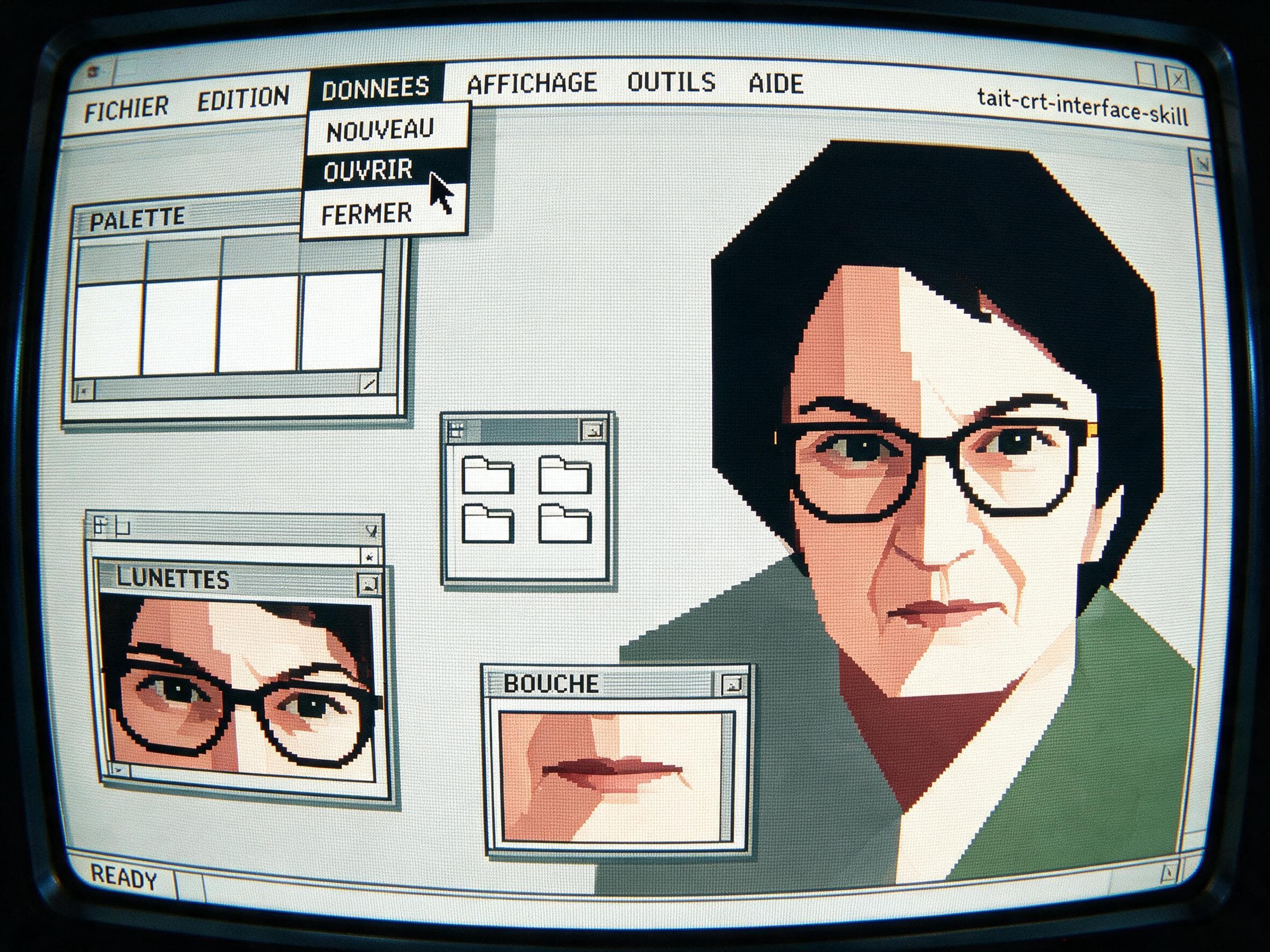 Convertir un retrato a una interfaz gráfica de CRT de los años 80 con CRT Memory Interface