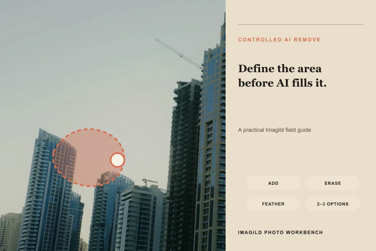 Remove objects from a photo with a controlled AI selection