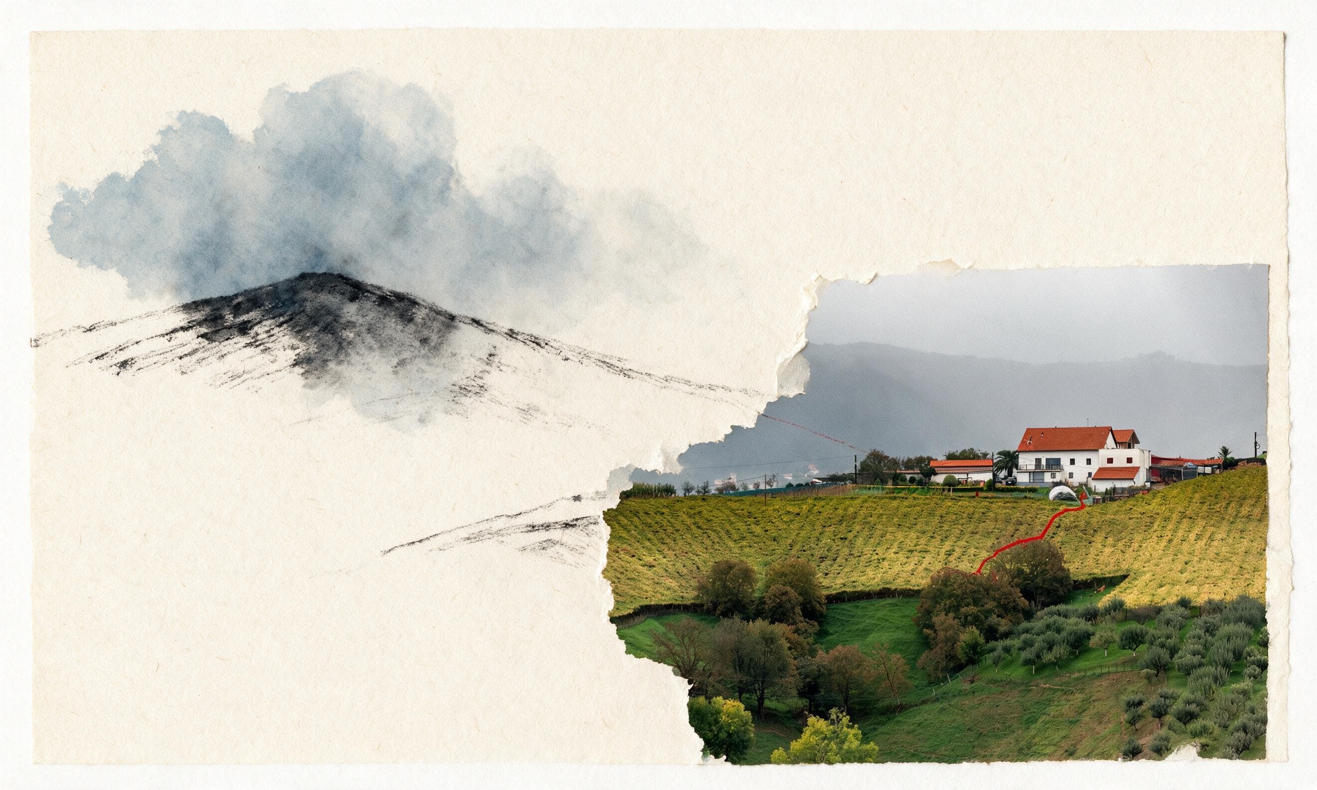 Make a Torn-Paper Landscape Collage With One Real Photographic Island and Deliberate Negative Space